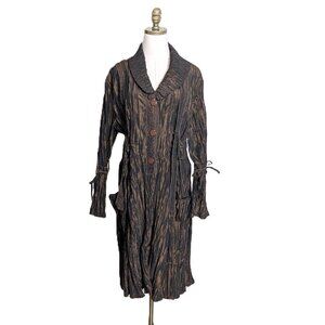 Vintage Dorman Crinkle Evening Coat Jacket Women Size XL / 1X Dark Brown Shimmer